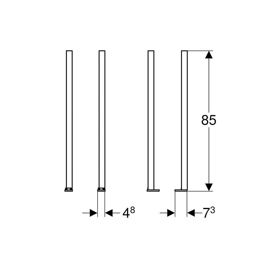Geberit 111.848.00.1 - Комплект удължители за крака Duofix, 2 бр.