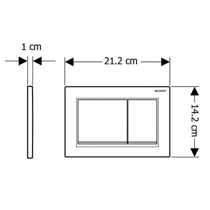 Geberit 115.080.KM.1 - Бутон за промиване Omega30 21,2x14,2 см черен/лъскав хром