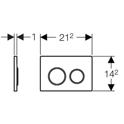 Geberit 115.085.KM.1 - Бутон за смиване Omega20 21,2x14,2 см черен/лъскав хром