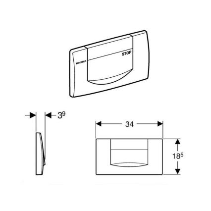 Geberit 115.222.11.1 - Бутон за смиване 200F 34x18,5 алпийско бяло