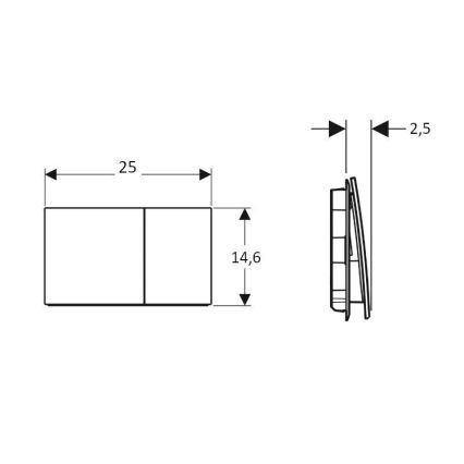 Geberit 115.622.JL.1 - Бутон за промиване Sigma70 25x14,6 cm пясъчно сиво