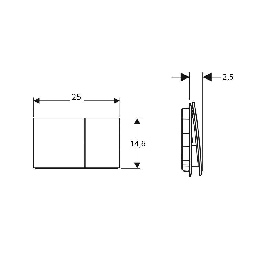 Geberit 115.622.JL.1 - Бутон за промиване Sigma70 25x14,6 cm пясъчно сиво