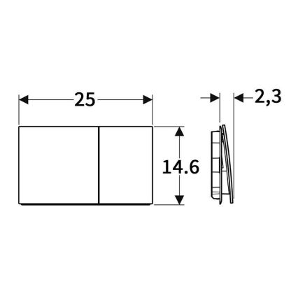 Geberit 115.622.QD.1 - Бутон за смиване Sigma70 25x14,6 см черен хром