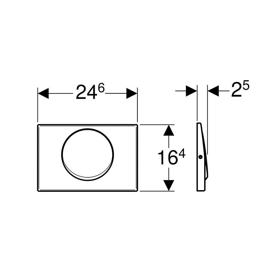 Geberit 115.751.00.1 - Панел за промиване Mambo 24,6x16,4 cm, неръждаема стомана