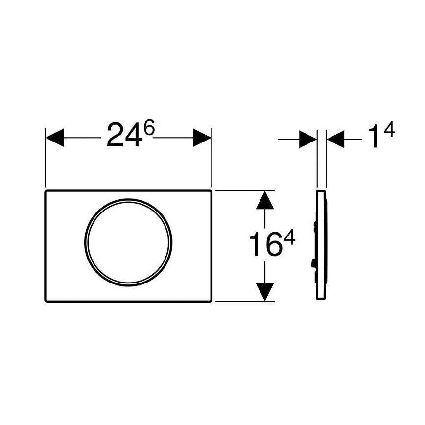 Geberit 115.758.KJ.5 - Бутон за промиване Sigma10 24,6x16,4 см бял/лъскав хром