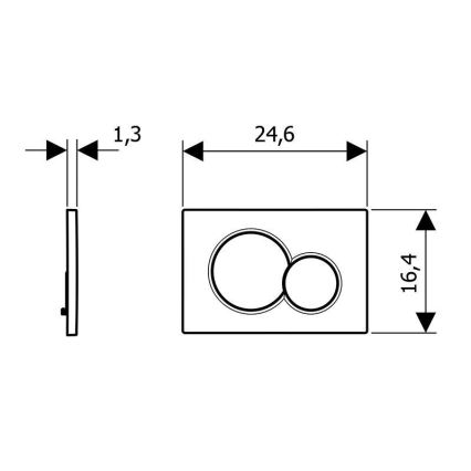 Geberit 115.770.DW.5 - Бутон за смиване Sigma01 Round 24,6x16,4 cm черен