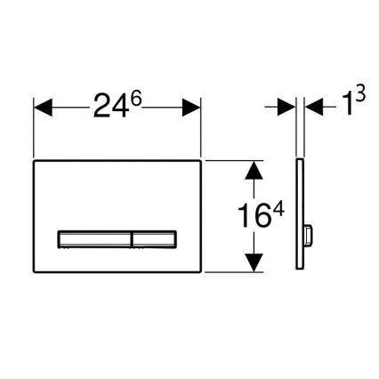 Geberit 115.788.11.2 - Бутон за промиване Sigma50 24,6x16,4 cm бял/матов хром