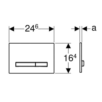 Geberit 115.788.DW.2 - Панел за смиване Sigma50 24,6x16,4 cm черен/матов хром