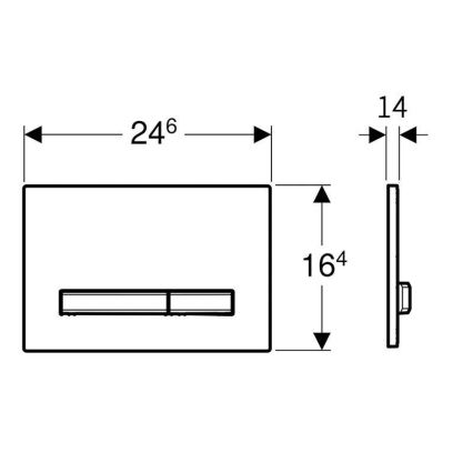 Geberit 115.788.SD.2 - Бутон за промиване Sigma50 24,6x16,4 cm антрацит/матов хром