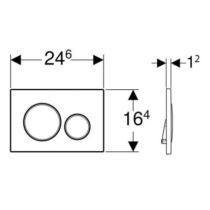 Geberit 115.882.14.1 - Панел за промиване Sigma20 24,6x16,4 cm матов черен