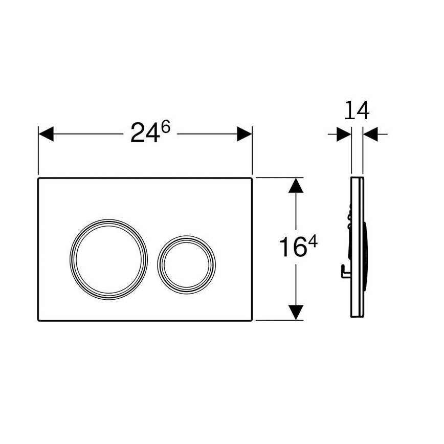 Geberit 115.884.JL.1 - Бутон за смиване Sigma50 24,6x16,4 cm пясъчно сиво/лъскав хром