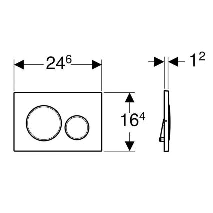 Geberit 115.889.SN.1 - Бутон за смиване Sigma20 24,6x16,4 cm неръждаема стомана