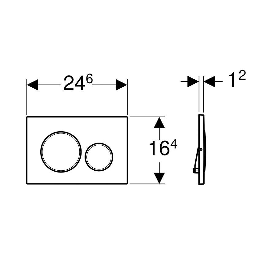 Geberit 115.889.SN.1 - Бутон за смиване Sigma20 24,6x16,4 cm неръждаема стомана