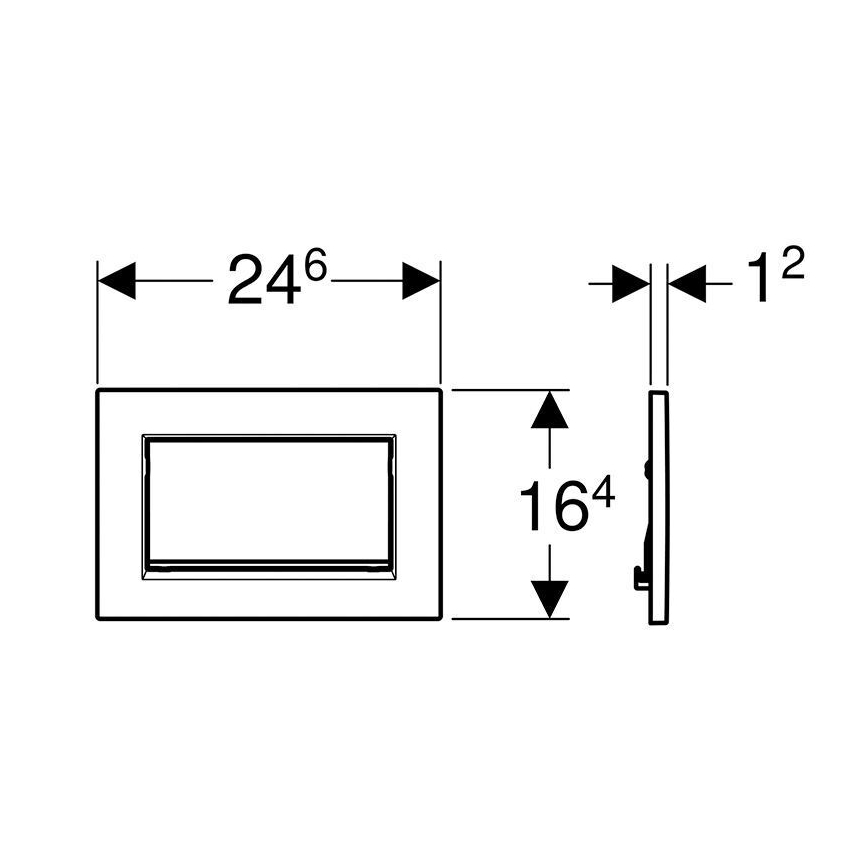 Geberit 115.893.KJ.1 - Панел за промиване Sigma30 24,6x16,4 cm бял/лъскав хром
