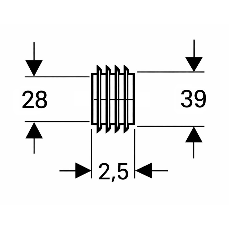 Geberit 119.669.00.1 - Маншон за свързване към изпускателна тръба Ø 28 мм, черен