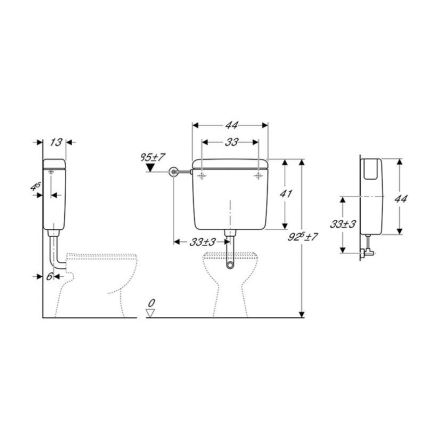 Geberit 127.000.11.1 - Тоалетно казанче AP127 6/9 л алпийско бяло
