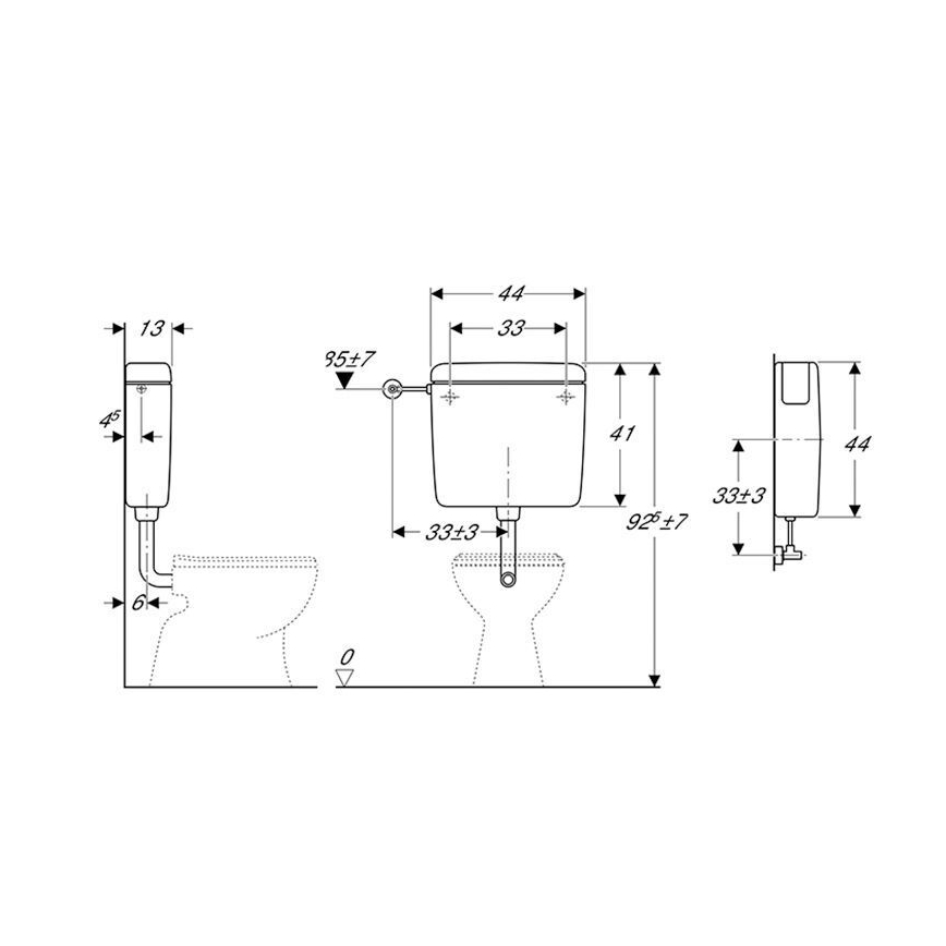Geberit 127.000.11.1 - Тоалетно казанче AP127 6/9 л алпийско бяло