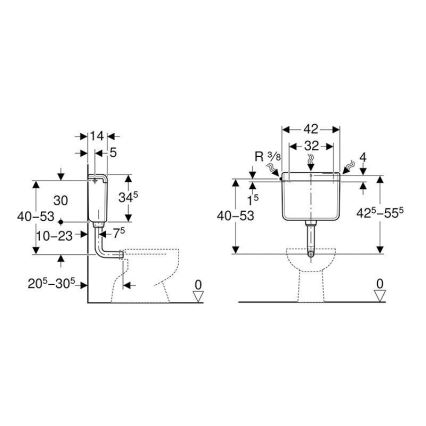 Geberit 136.230.11.1 - Промивен резервоар AP112 6/9 л алпийско бяло