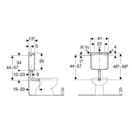 Geberit 136.610.11.1 - Спускателен резервоар AP110 6/9 l алпийско бяло