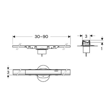 Geberit 154.446.QC.2 - Дренажен жлеб CleanLine 90x3 см антрацит