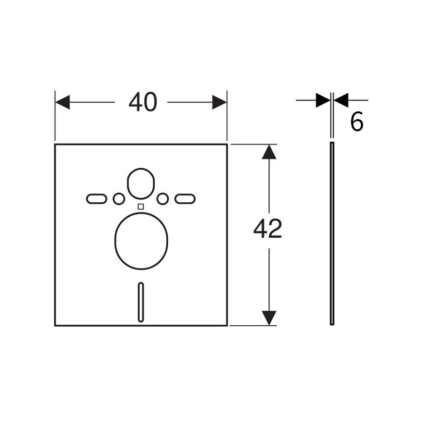 Geberit 156.050.00.1 - Изолационна подложка за конзолни тоалетни и биде 40x42 cm бяла