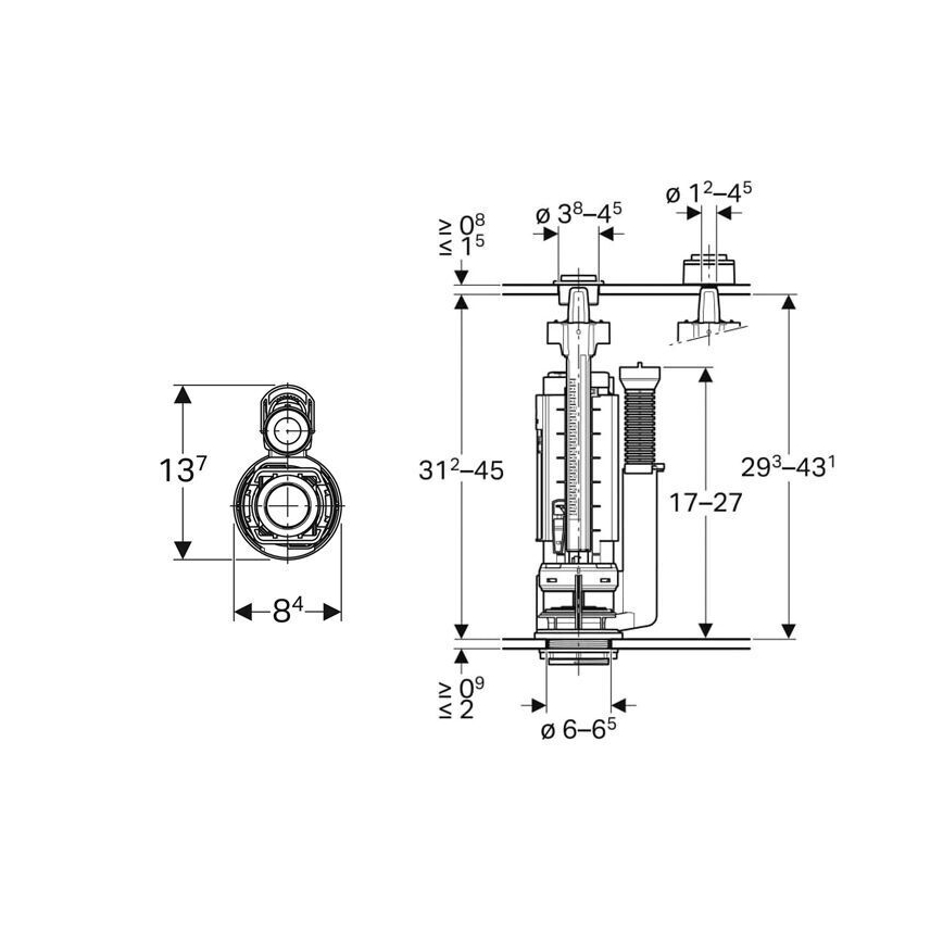 Geberit 282.050.21.2 - Клапан за промиване Тип 290