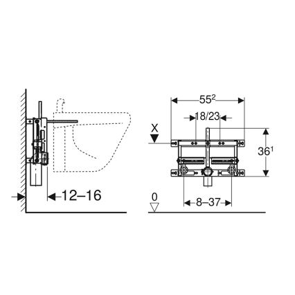 Geberit 457.530.00.1 - Вграден инсталационен модул за биде Kombifix универсален