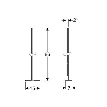 Geberit 457.872.26.1 - Комплект от 2 стойки с монтажна основна плоча Kombifix