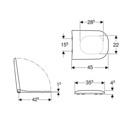 Geberit 500.235.01.1 - Тоалетна седалка Smyle дуропласт/бяла