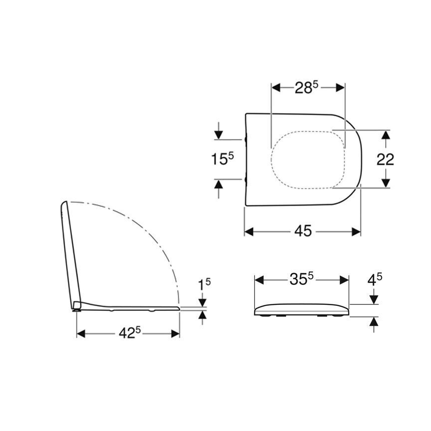 Geberit 500.235.01.1 - Тоалетна седалка Smyle дуропласт/бяла