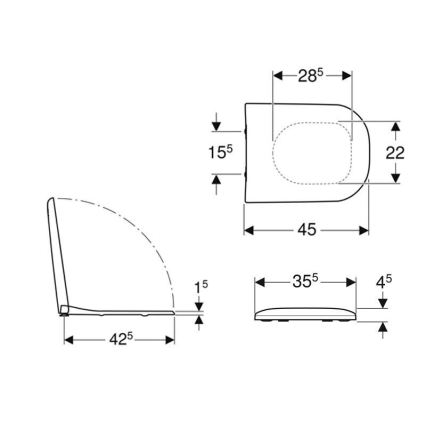 Geberit 500.236.01.1 - Тоалетна седалка SoftClose Smyle дуропласт/бяла
