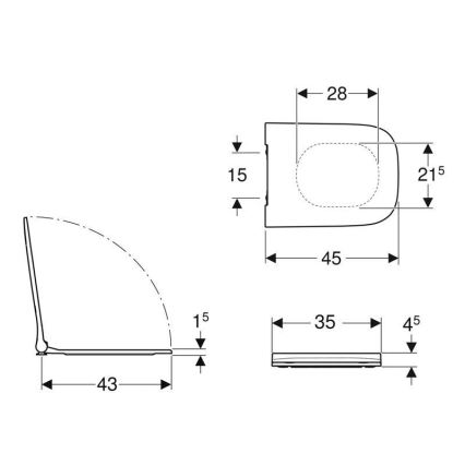 Geberit 500.239.01.1 - Тоалетна седалка Smyle Square дуропласт/бяла