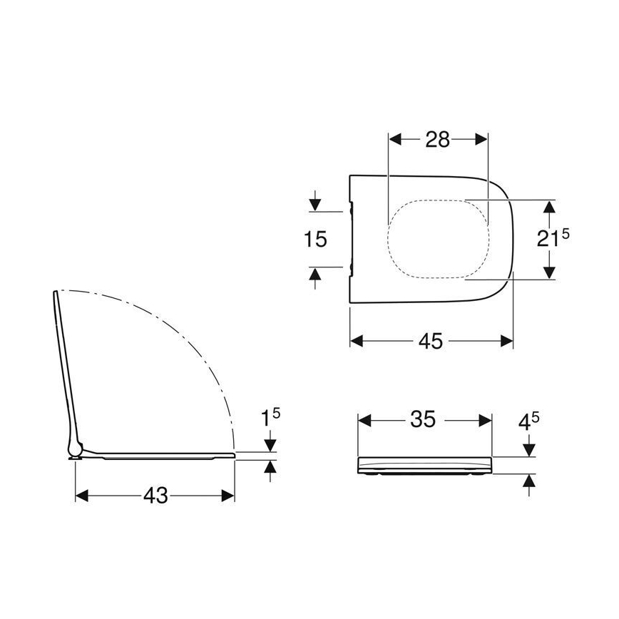 Geberit 500.240.01.1 - Тоалетна седалка SoftClose Smyle Square дуропласт/бяла