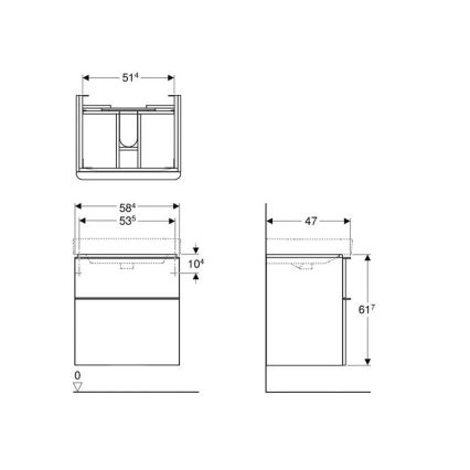 Geberit 500.352.00.1 - Шкаф за баня под мивка Smyle Square 59x62x47 cm бял
