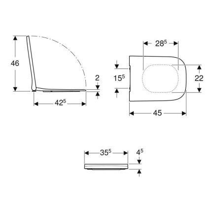 Geberit 500.687.01.1 - Тоалетна седалка SoftClose Smyle Square, дуропласт/бяла