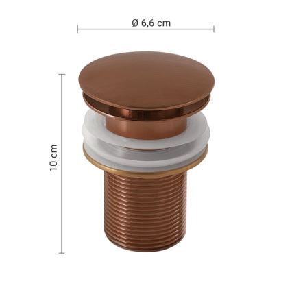Gedy - CLICK-CLACK сифон за умивалник с диаметър 6,6 cm бронзов