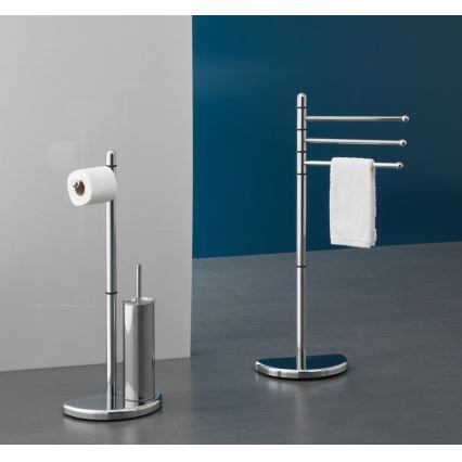 Gedy - Държач за тоалетна хартия и четка за тоалетна HIBISCUS лъскав хром