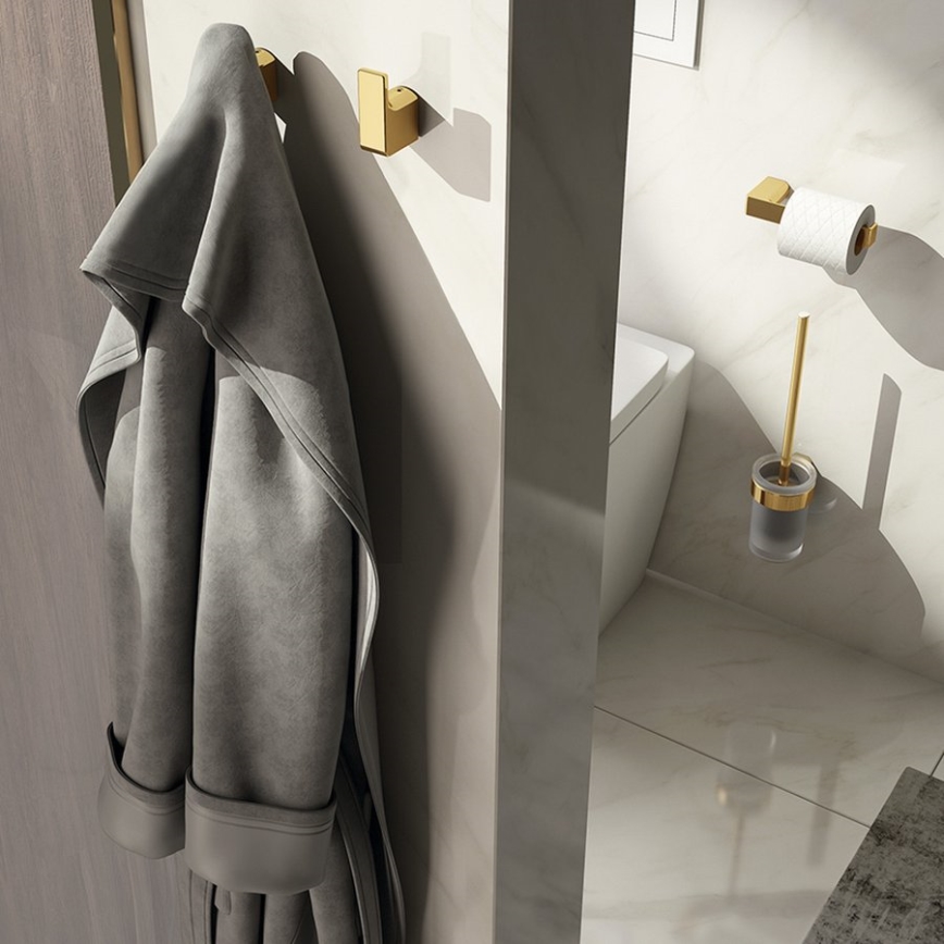 Gedy - Държач за тоалетна хартия PIRENEI, матово злато