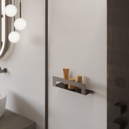 Gedy - Полица с лост за кърпи CLEO 30 см металически сив