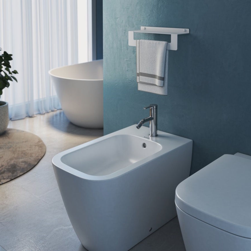 Gedy - Поличка с държач за кърпи CLEO, 50 см, матова бяла