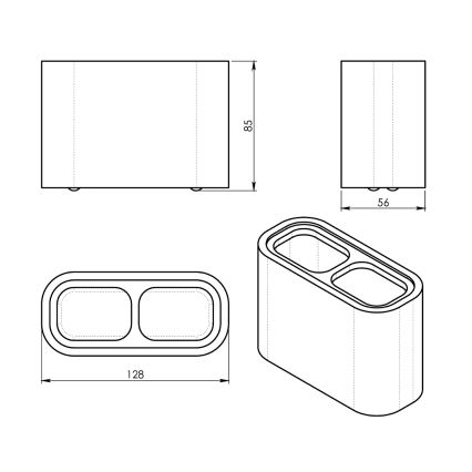 Gedy - Поставка за четки за зъби NINFEA бял/бамбук