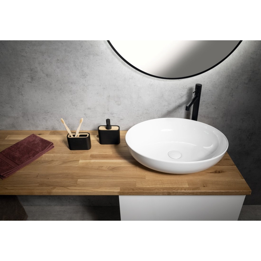 Gedy - Поставка за четки за зъби NINFEA черен/бамбук