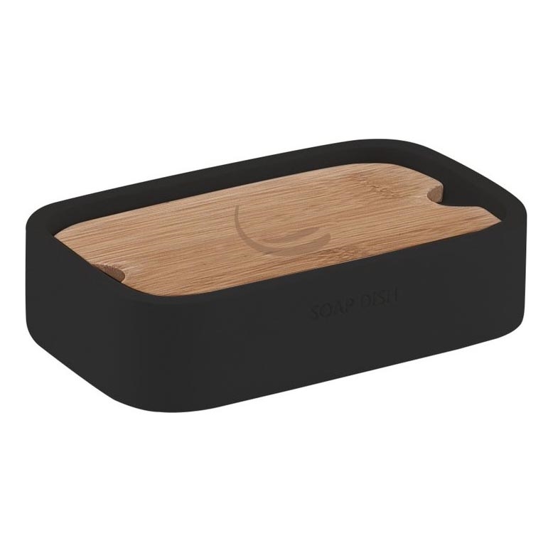 Gedy - Сапунерка NINFEA черен/бамбук