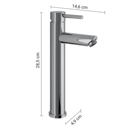 Gedy - Смесител за умивалник ALTO HIGH 28,5 cm полирано хромирано покритие