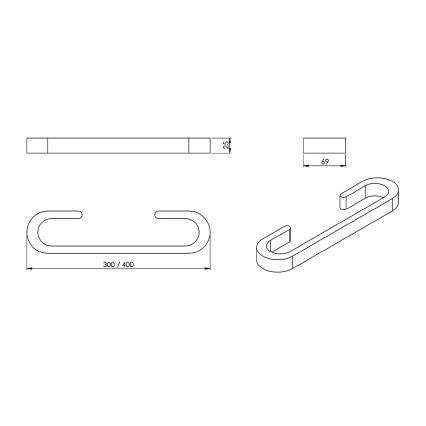 Gedy - Стена кърпа закачалка HIMALAYA 7x40 см бамбук/кафяв