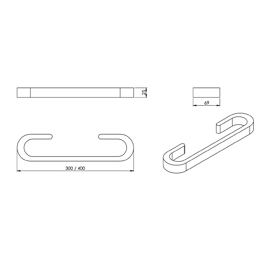Gedy - Стена кърпа закачалка HIMALAYA 7x40 см бамбук/кафяв