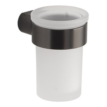 Gedy - Стенен държач за четки за зъби PIRENEI млечно стъкло/металическо сиво