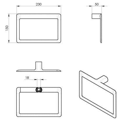 Gedy - Стенен държач за кърпи PIRENEI 15x23 cm хром с висок блясък