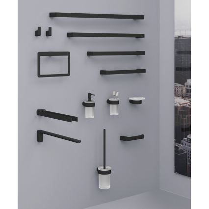 Gedy - Стенен държач за кърпи PIRENEI 6,6 x 41 см матово черен