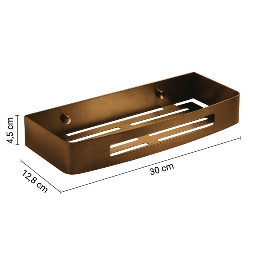 Gedy - стенна етажерка за душ SMART 30x12,8 cm бронзова